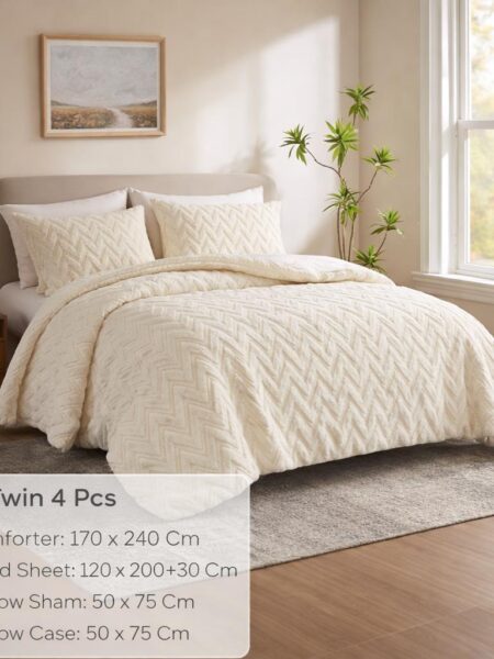 סט שמיכות יוקרה - Nita Ivory