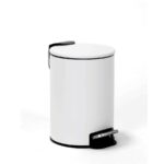 White 3 liter CLASSIC round garbage can with quiet closing from EKO