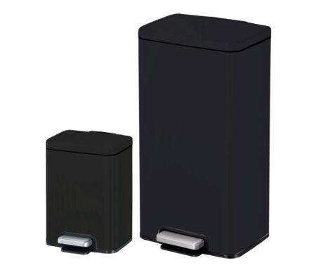 A set of 30-liter and 6-liter MADISON trash cans in matte black from EKO
