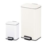 A set of 30-liter and 6-liter MADISON garbage cans in matte white from EKO