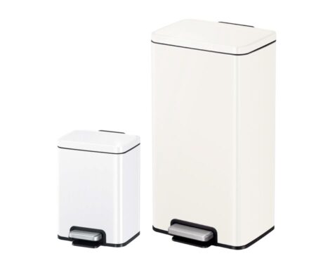 A set of 30-liter and 6-liter MADISON garbage cans in matte white from EKO