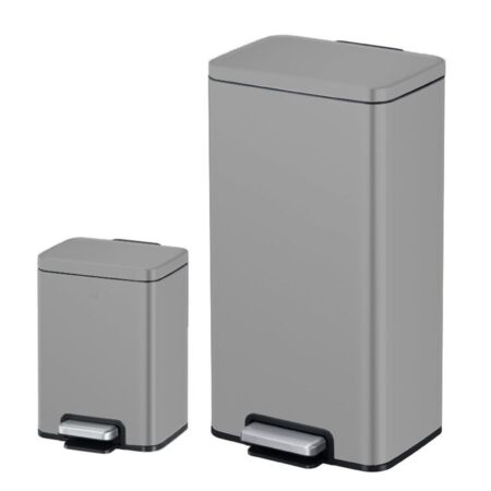 Set of 30 liter and 6 liter MADISON trash cans, matte gray, from EKO