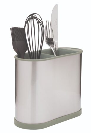 حامل أدوات المطبخ البيضاوي المصنوع من الفولاذ المقاوم للصدأ