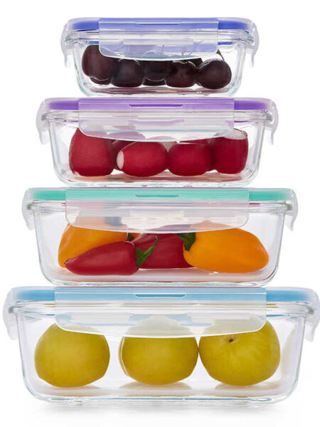 Set of 4 green GLASS CLOC storage tools