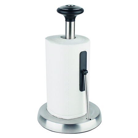 Paper towel stand with arm
