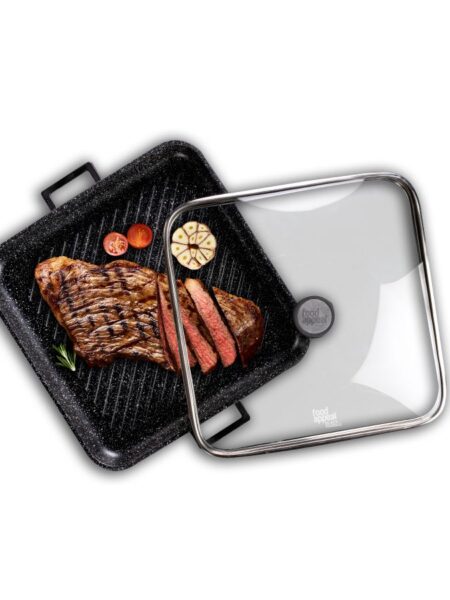 Mega plancha for making a home grill without smoke BLACK MARBLE