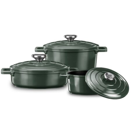 6 piece pot pots set - ORIENT green