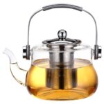 إبريق شاي زجاجي سعة 1300 مل مع مصفاة من الفولاذ المقاوم للصدأ للتسريب في سنغافورة