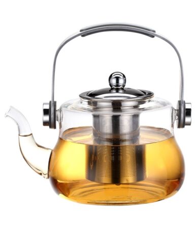 1300 ml glass tea pot with stainless steel strainer for SINGAPORE infusions