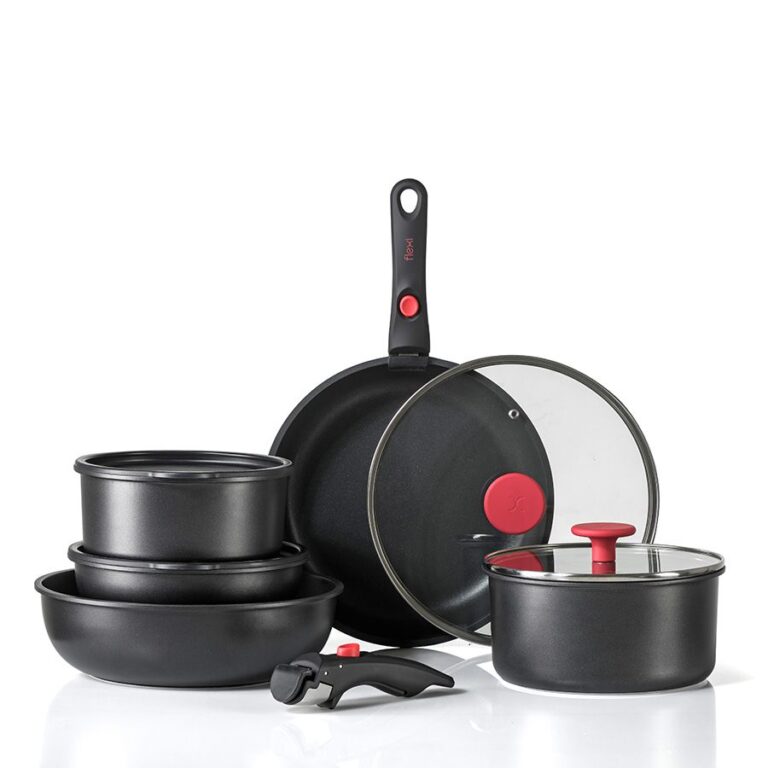 Набор из 11 кастрюль с 2 съемными ручками - FLEXI в сочетании с красным от Food Appeal