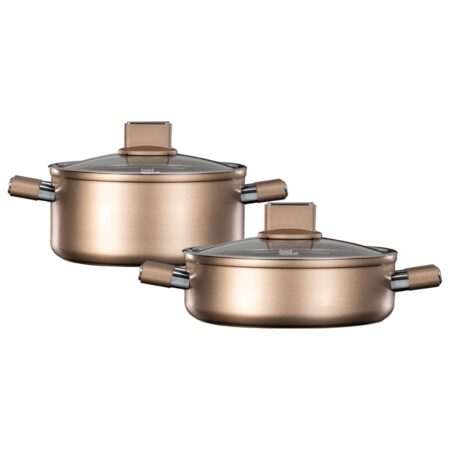 4-piece cookware set - Sauté pan 28 cm + saucepan 24 cm IMPERIAL Champagne