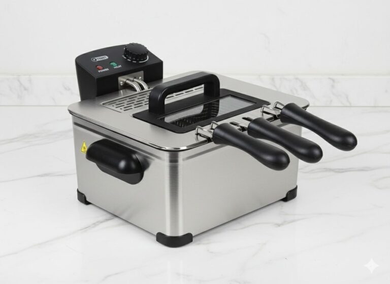 אמון טיגון שמן 2000W, 5 ליטר, נירוסטה.