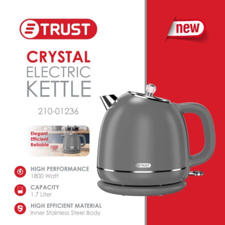 Кристальный электрический чайник Trust 1800 Вт - серый