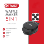 מכשיר להכנת וופלים Trust 5 ב-1 – 800W
