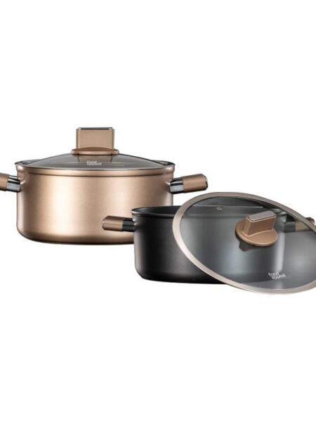 סט סירים 4 חלקים- סירים 20/24 ס"מ IMPERIAL שמפנייה/שחור