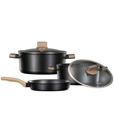 Набор из 5 кастрюль - кастрюли 20/24 см, сковорода 24 см, IMPERIAL черный