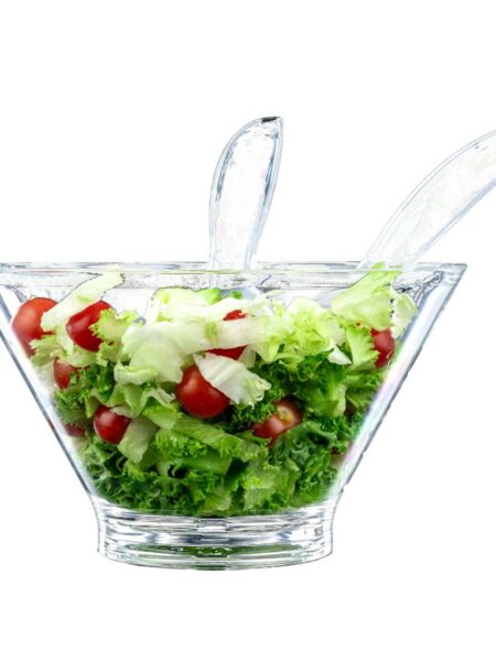 קערת סלט קוני 26.5 ס"מ אקריל + זוג כפות לערבוב MIX AND SERVE מבית food appeal