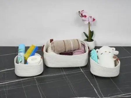 3 Pcs Cotton Basket Set - Story