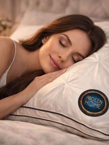 כרית יוקרתית עם כיסוי כותנה 100% ומילוי פלומת יען רכה