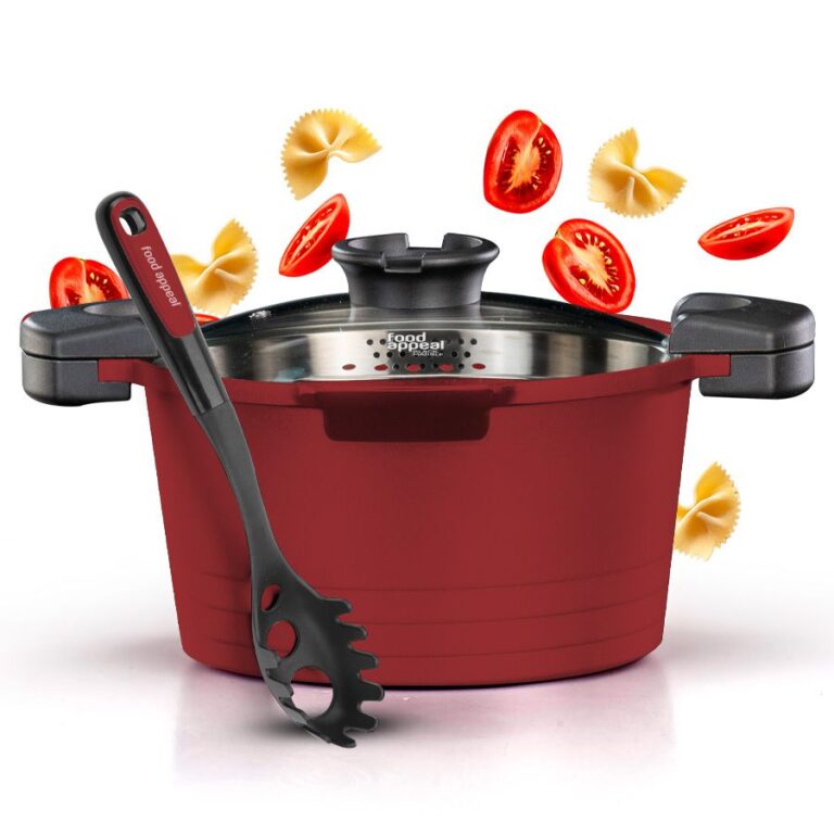 Многофункциональная кастрюля для пасты 24 см, объём 4,7 л, с сервировочной ложкой, BLACK MARBLE Rosa от Food Appeal