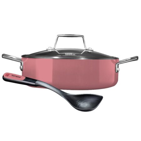 Сковорода 28 см, 3,8 литра, розовая, для ежедневного использования + сервировочная ложка от Food Appeal