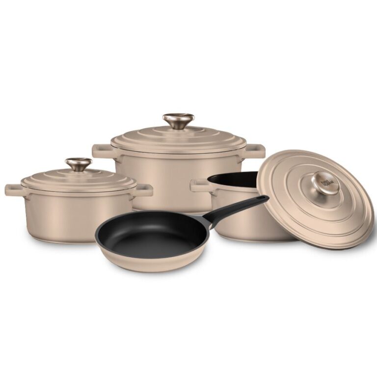 طقم أواني طهي مكون من 7 قطع، أواني بأحجام 20/24/28 سم، ومقلاة 24 سم من أورينت