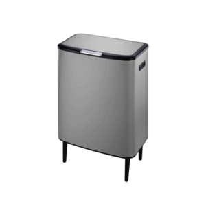 60L SLIDE Trash Can with Legs &ndash; Bamboo Wood