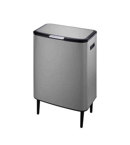 60L SLIDE Trash Can with Legs &ndash; Bamboo Wood