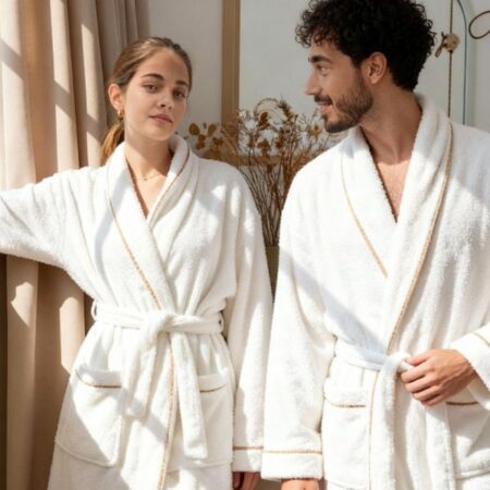 Белый премиум халат для ванны MUSK