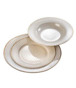 NEW BONE Porcelain 18 Hal Plate Set CAMILLE