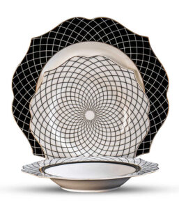 NEW BONE Porcelain CHARLOTTE 18-gauge plate set