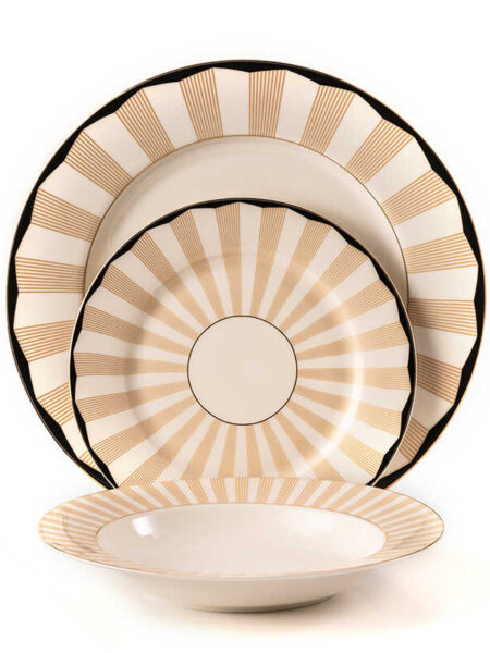 סט צלחות 18 חל' NEW BONE פורצלן LYON