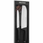 Набор из 2 ножей, часть, черная ручка 17,5 + 12,5 см