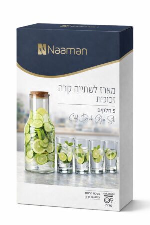 1.2 liter glass jug case + 4 cups 220 ml ” Naaman
