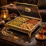 Квадратный и элегантный сервировочный поднос в хрустальном стиле