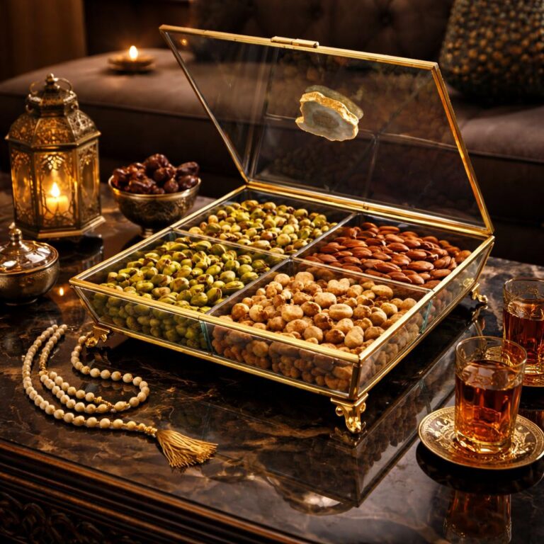 صينية تقديم مربعة وأنيقة على الطراز الكريستالي