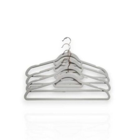 Бархатные вешалки белые – набор из 4 шт