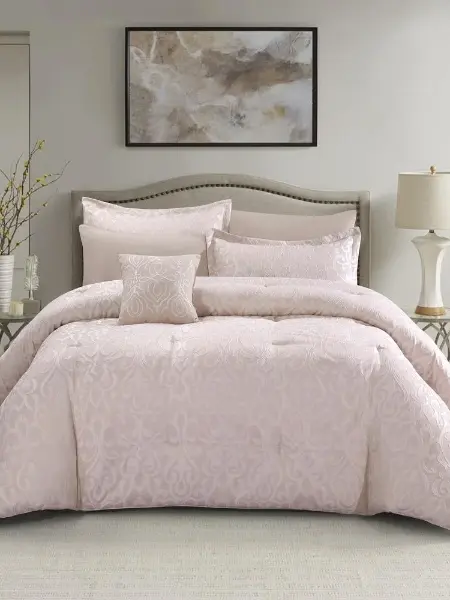 Жаккардовый комплект постельного белья King Size из 7 предметов – Maximos Айвори (Copy)