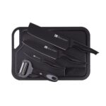 5-piece cutting case - 20 cm axe knife, 18 cm Santoku knife, peeling knife, peeler and cutting surface CLASSIC