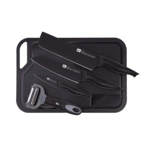 5-piece cutting case - 20 cm axe knife, 18 cm Santoku knife, peeling knife, peeler and cutting surface CLASSIC