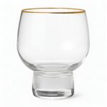 Crystal Tumbler Glasses with Gold Rim Set 6 Pieces