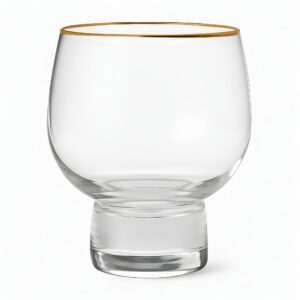 Crystal Tumbler Glasses with Gold Rim Set 6 Pieces
