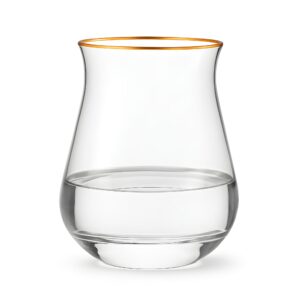 Tulip Crystal Glass Cups with Gold Rim Set 6 Pieces