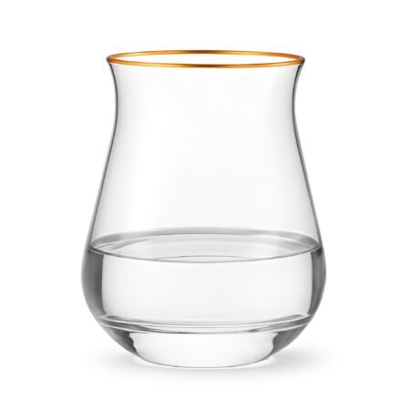 Tulip Crystal Glass Cups with Gold Rim Set 6 Pieces