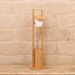 Daisy Bamboo Toilet Paper Holder & Brush Stand