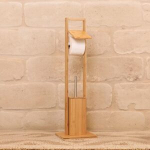Daisy Bamboo Toilet Paper Holder & Brush Stand