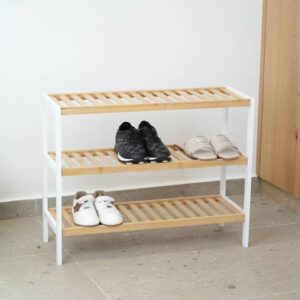 Meeble Bamboo Shoe Rack – 3-Tier Organizer