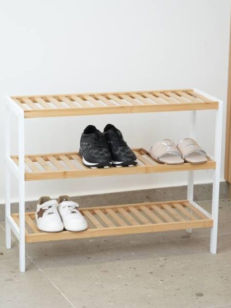 Meeble Bamboo Shoe Rack – 3-Tier Organizer