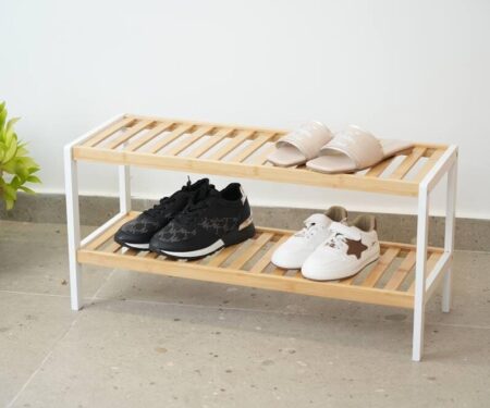 رف أحذية Meeple من الخيزران – طبقتان