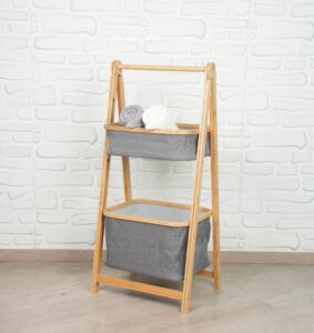 Raya Bamboo Frame Storage Organizer – 2 Baskets